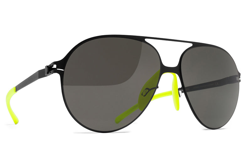 MYKITA & Bernhard Willhelm - Hansi Sunglasses F25 Matte Black with Dark Grey Solid Lenses