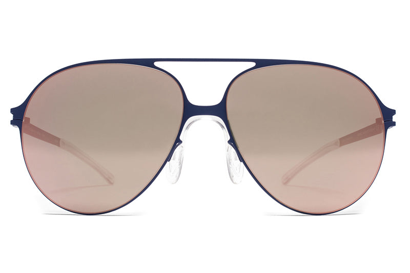 MYKITA & Bernhard Willhelm - Hansi Sunglasses F65 Navy Blue with Rose Gold Flash Lenses