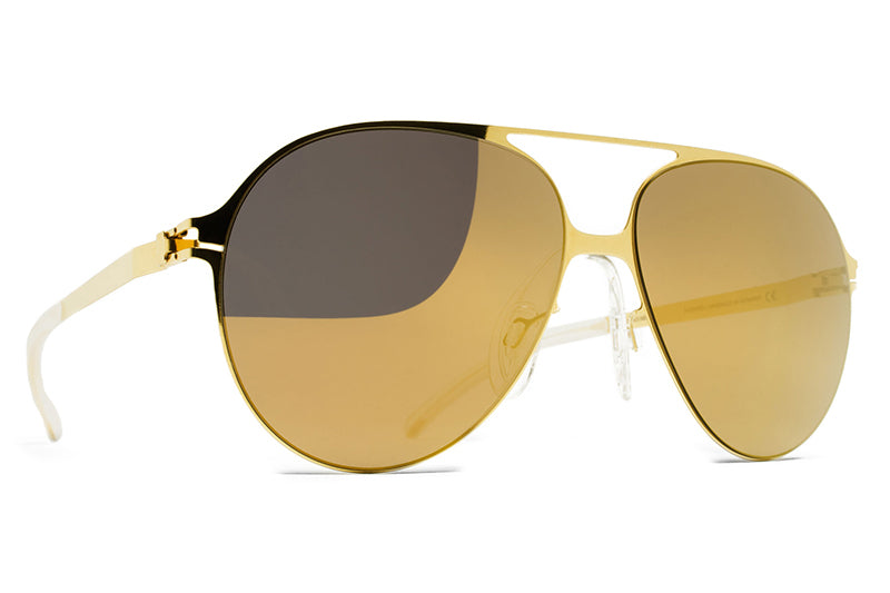 MYKITA & Bernhard Willhelm - Hansi Sunglasses F9 Gold with Gold Flash Lenses
