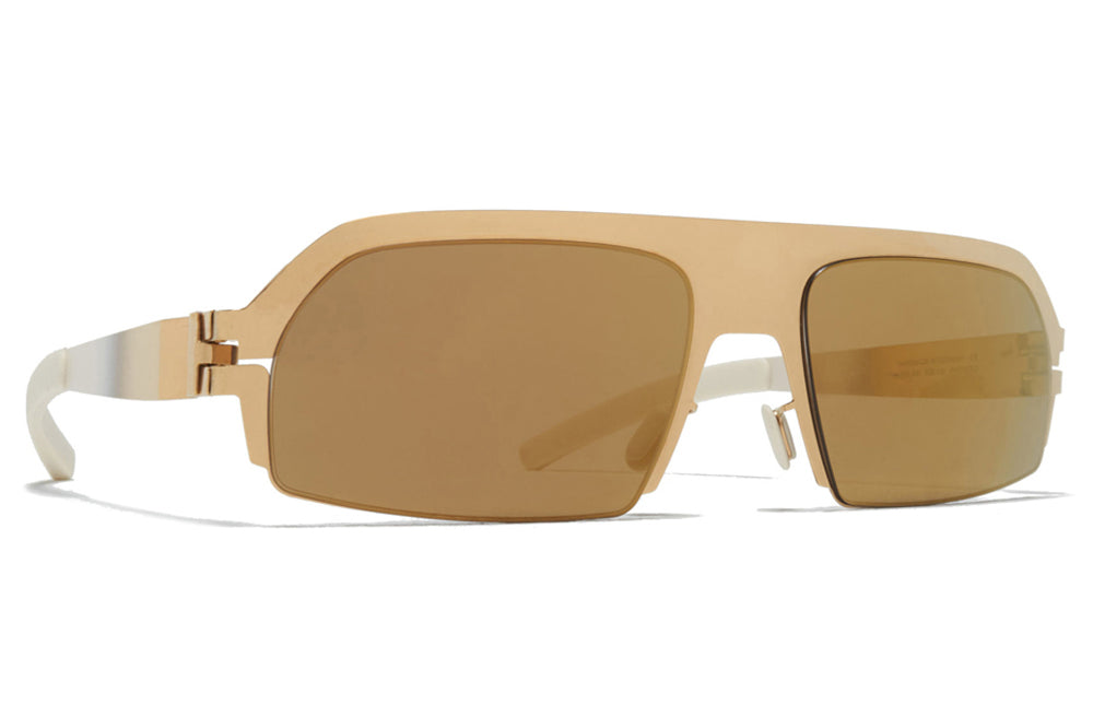 MYKITA & Bernhard Willhelm - Lost Sunglasses Glossy Gold/Chantilly White with Gold Flash Lenses