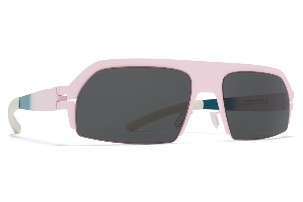 MYKITA & Bernhard Willhelm - Lost Sunglasses Soft Pink/Emerald with Dark Grey Solid Lenses