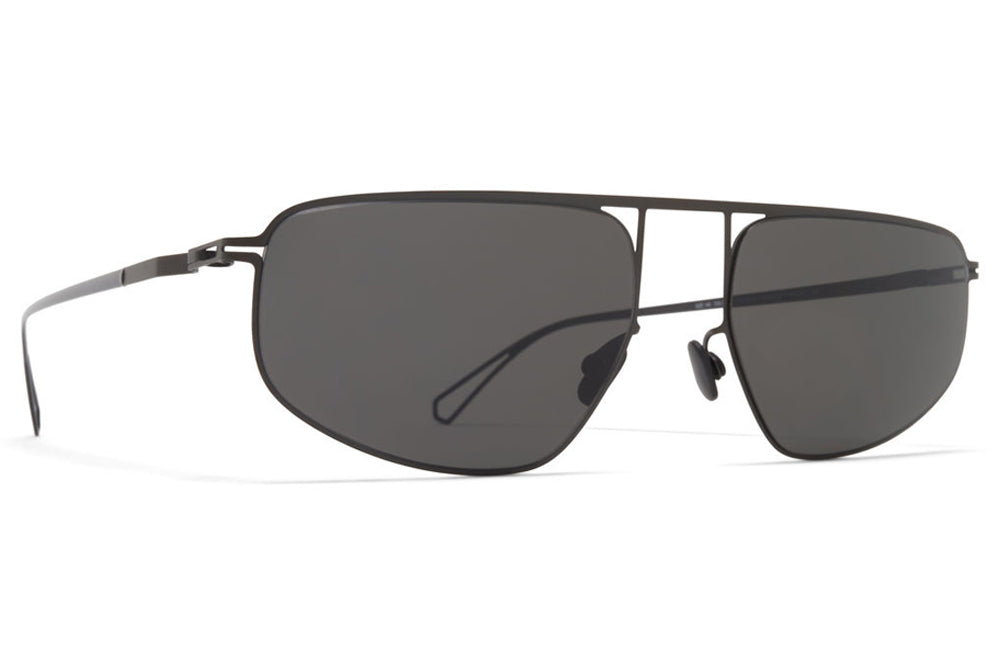MYKITA & Bernhard Willhelm - Nat Sunglasses Black/POW Glossy Black 3 with Dark Grey Solid Lenses