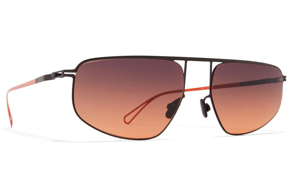 MYKITA & Bernhard Willhelm - Nat Sunglasses Black/POW11 with Black Orange Gradient Lenses