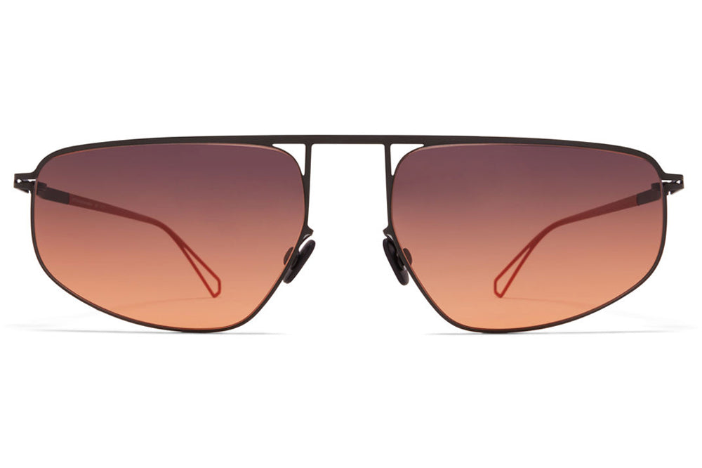 MYKITA & Bernhard Willhelm - Nat Sunglasses Black/POW11 with Black Orange Gradient Lenses