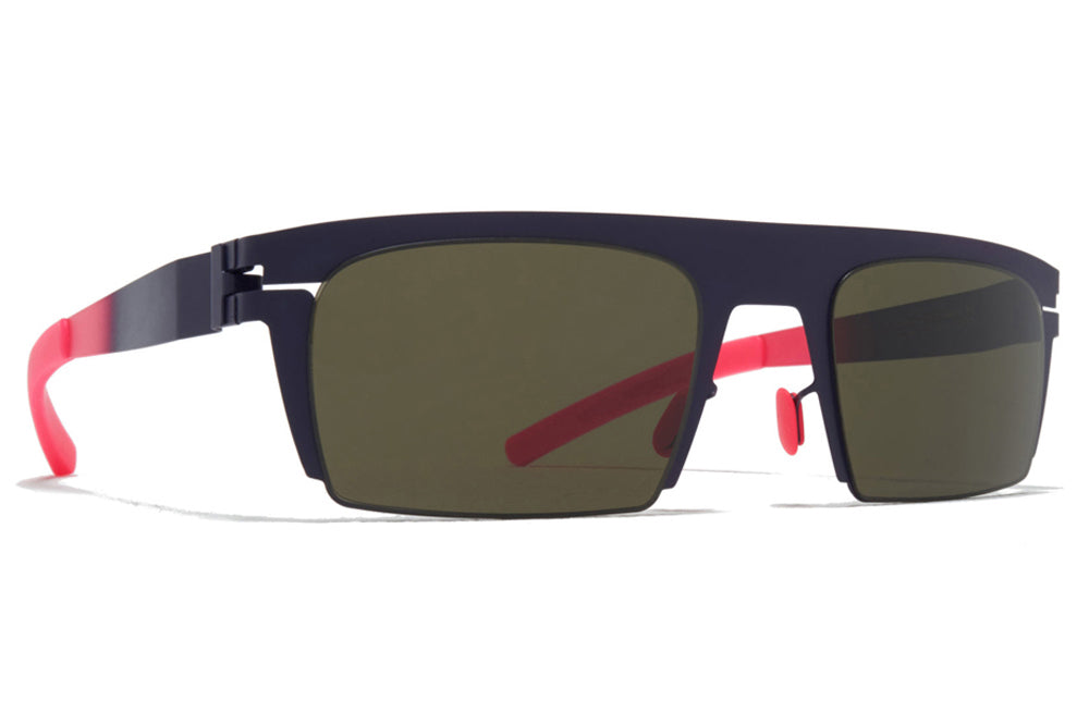 MYKITA & Bernhard Willhelm - New Sunglasses Mulberry/Neon Fuchia with Raw Green Lenses