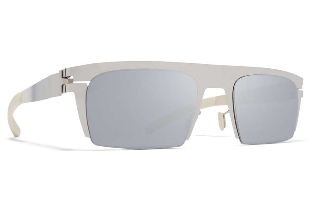 MYKITA & Bernhard Willhelm - New Sunglasses Silver/Chantilly White with Silver Flash Lenses