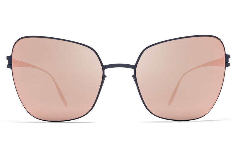 MYKITA & Bernhard Willhelm - Peggy Sunglasses F65 Navy Blue with Rose Gold Flash Lenses