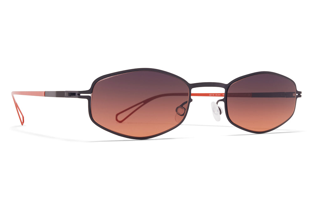 MYKITA & Bernhard Willhelm - Silver Sunglasses Black with Black/Orange Gradient Lenses
