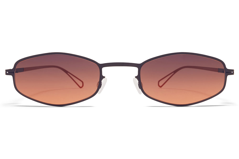 MYKITA & Bernhard Willhelm - Silver Sunglasses Black with Black/Orange Gradient Lenses