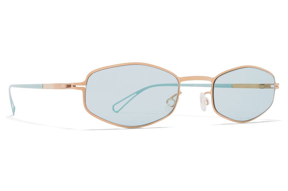 MYKITA & Bernhard Willhelm - Silver Sunglasses Champagne Gold with Soft Green Solid Lenses