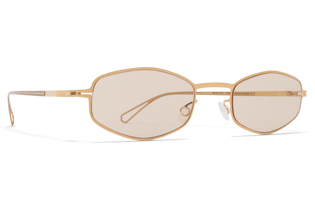 MYKITA & Bernhard Willhelm - Silver Sunglasses Glossy Gold with Soft Brown Solid Lenses