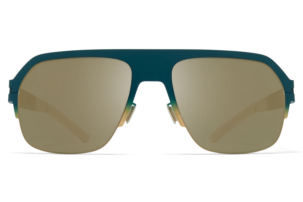 MYKITA - Super Sunglasses Emerald/Gold/Chantilly White with Fir Flash Lenses