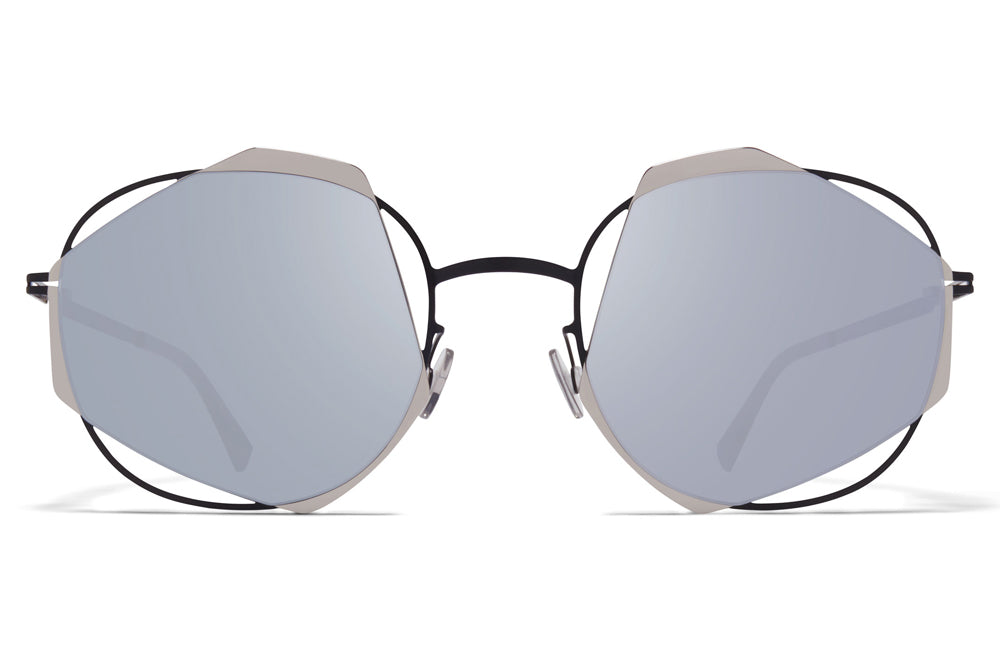 MYKITA / Damir Doma - Achilles Sunglasses Black/Silver with Silver Flash Lenses