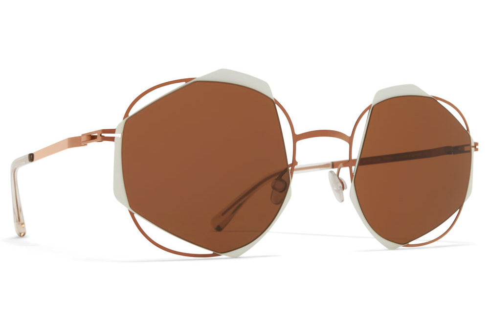 MYKITA / Damir Doma  - Achilles Sunglasses Shiny Copper/Antique White with Brown Solid Lenses