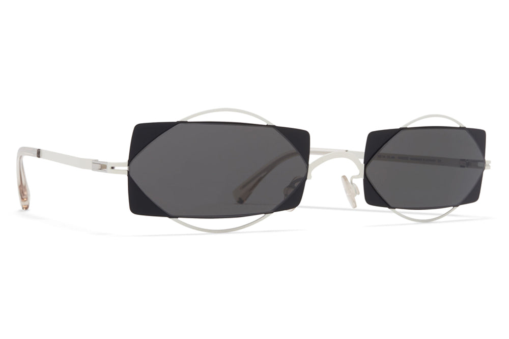 MYKITA / Damir Doma  - Charlotte Sunglasses Antique White with Dark Grey Solid Lenses