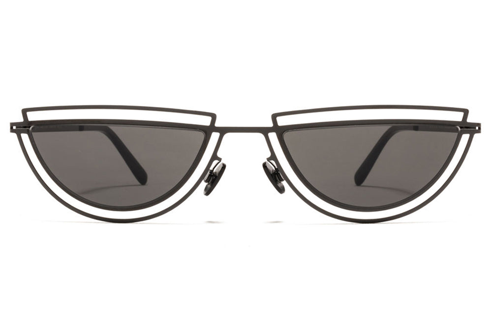 MYKITA / Damir Doma  - Monogram Sunglasses  Shiny Black with Dark Grey Solid Lenses