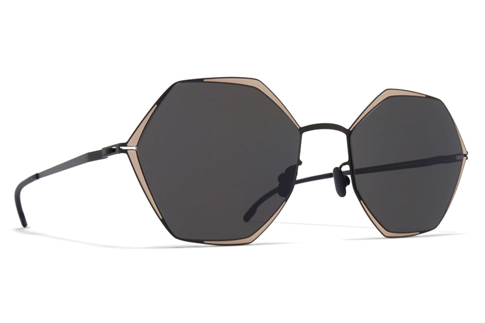 MYKITA - Alessia Sunglasses Black/Sand with Dark Grey Solid Lenses