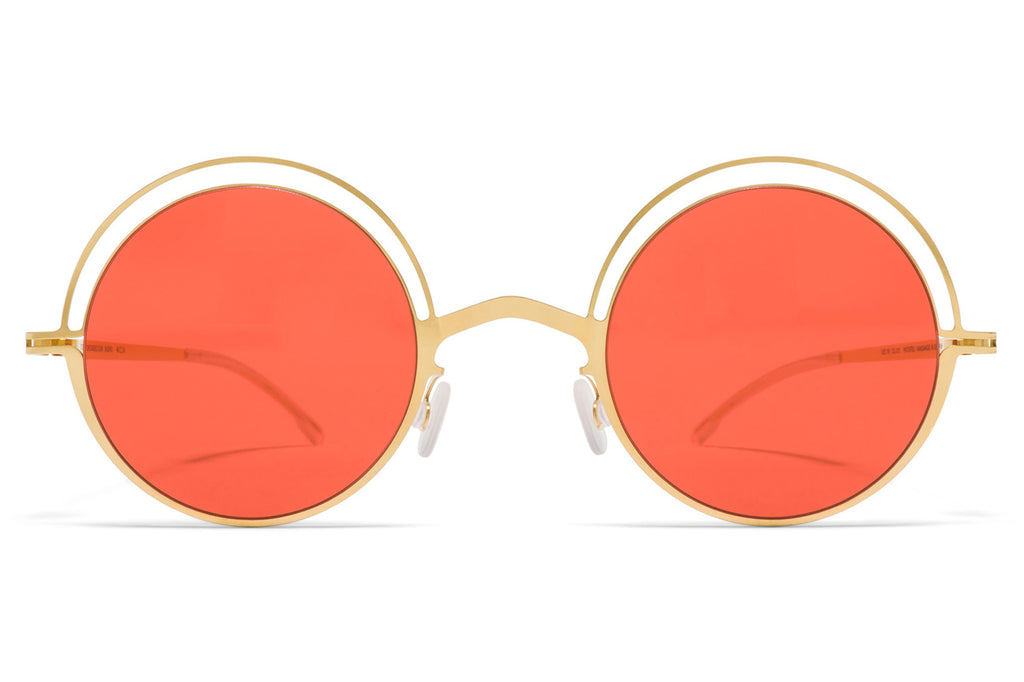MYKITA - Bueno Sunglasses Glossy Gold with Ultra Red Solid Lenses