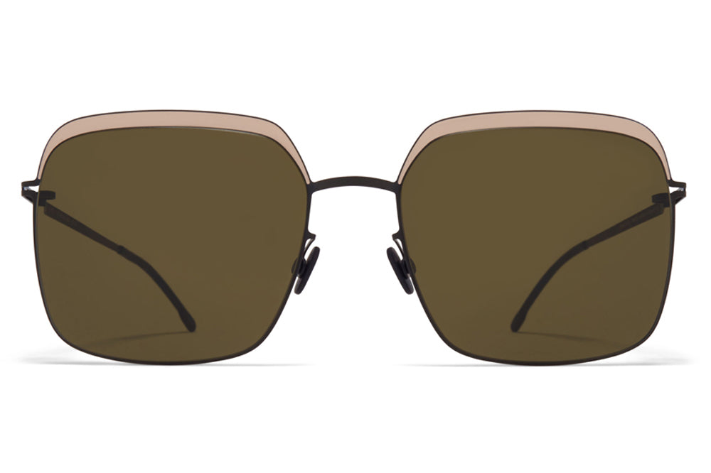 MYKITA - Dalia Sunglasses Black/Sand with Raw Green Solid Lenses