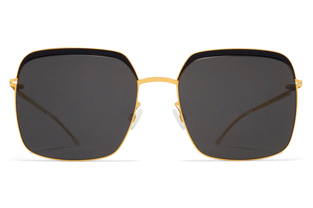 MYKITA - Dalia Sunglasses Gold/Jet Black with Dark Grey Solid Lenses