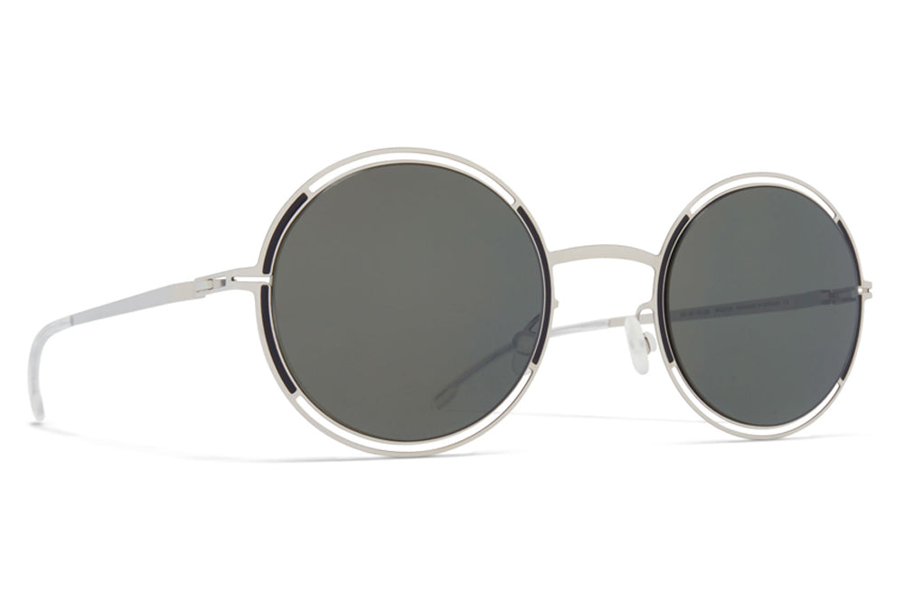 MYKITA - Giselle Sunglasses Silver/Black with Mirror Black Lenses