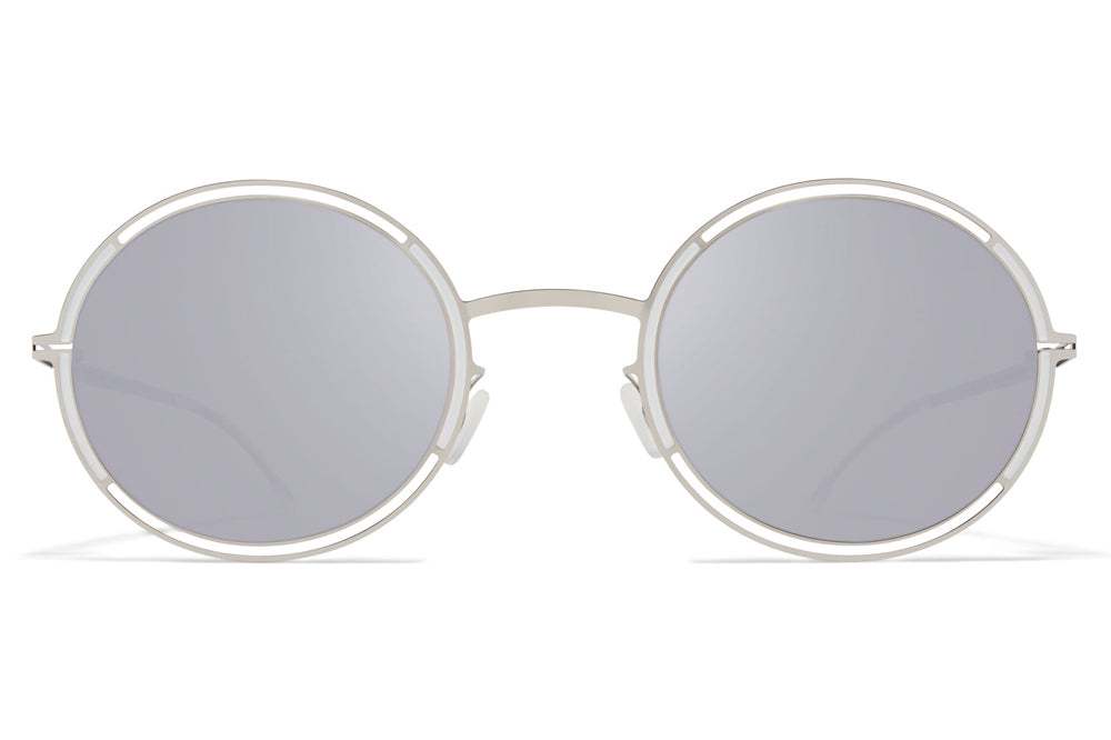 MYKITA - Giselle Sunglasses Silver/White with Silver Flash Lenses