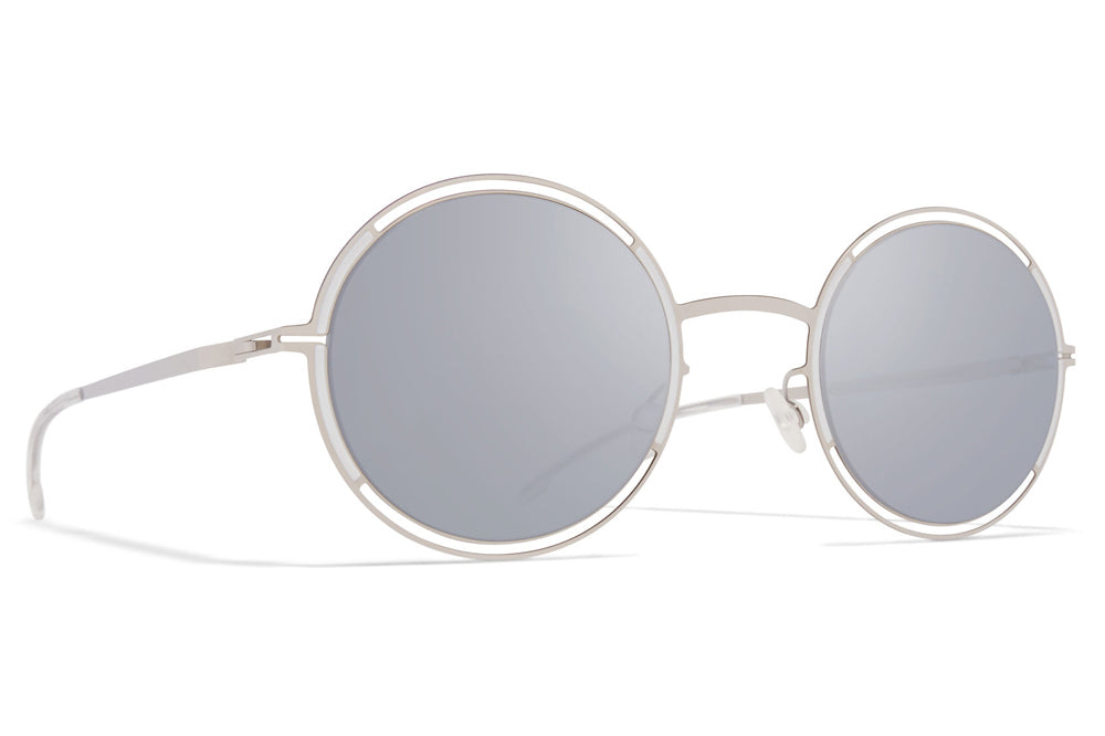 MYKITA - Giselle Sunglasses Silver/White with Silver Flash Lenses