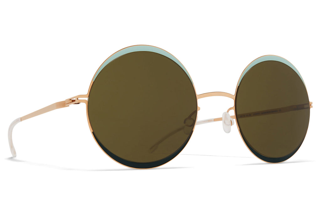 MYKITA - Iris Sunglasses Champagne Gold/Green/Moss with Raw Green Solid