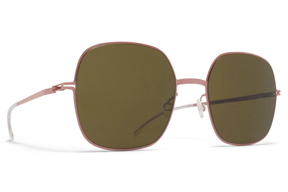Mykita - Magda Sunglasses | Specs Collective, Purple Bronze/Pink Clay with Raw Green Solid Lenses