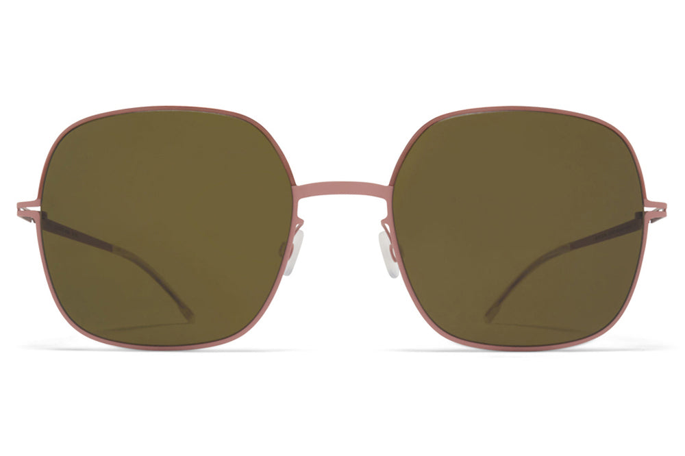 MYKITA - Magda Sunglasses Purple Bronze/Pink Clay with Raw Green Solid Lenses