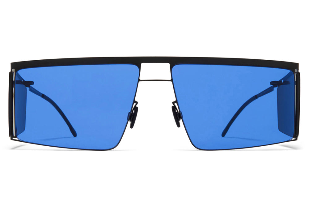 MYKITA x Helmut Lang - HL001 Sunglasses Black/Dark Grey Sides with Super Blue Solid Lenses