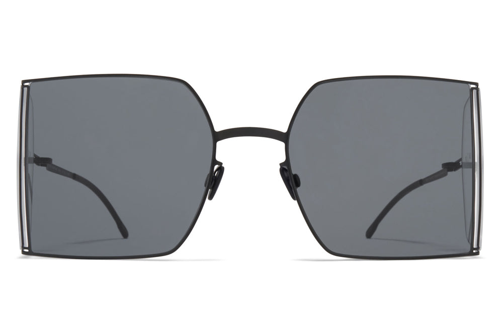 MYKITA x Helmut Lang - HL003 Sunglasses Black/Clear Sides with Dark Grey Solid Lenses