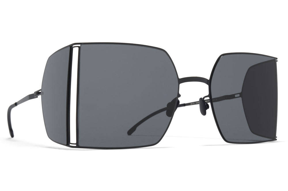 MYKITA x Helmut Lang - HL003 Sunglasses Black/Dark Grey Sides with Dark Grey Solid Lenses