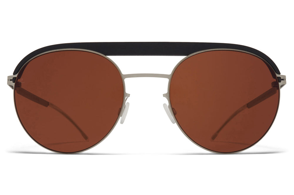 MYKITA | Leica - ML01 Sunglasses MH49 - Pitch Black/Matte Silver with Leica Amber Solid Lenses