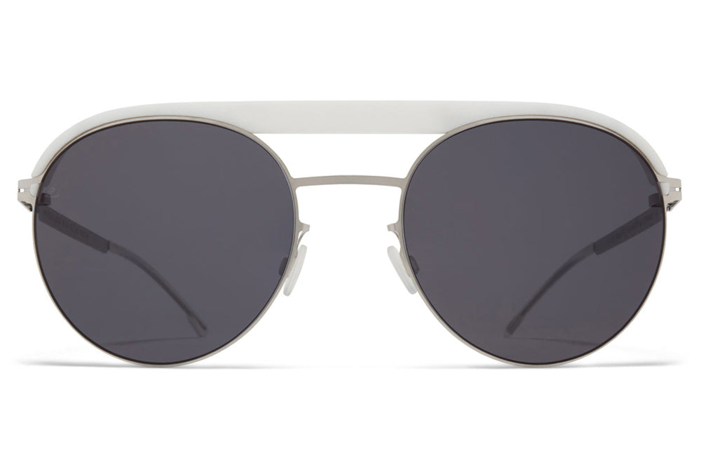 MYKITA | Leica - ML01 Sunglasses MH52 - Signal White/Shiny Silver with Leica Black Solid Lenses