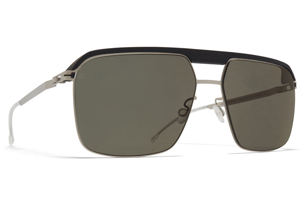MYKITA | Leica - ML03 Sunglasses MH49 - Pitch Black/Matte Silver with Leica G15 Solid Lenses