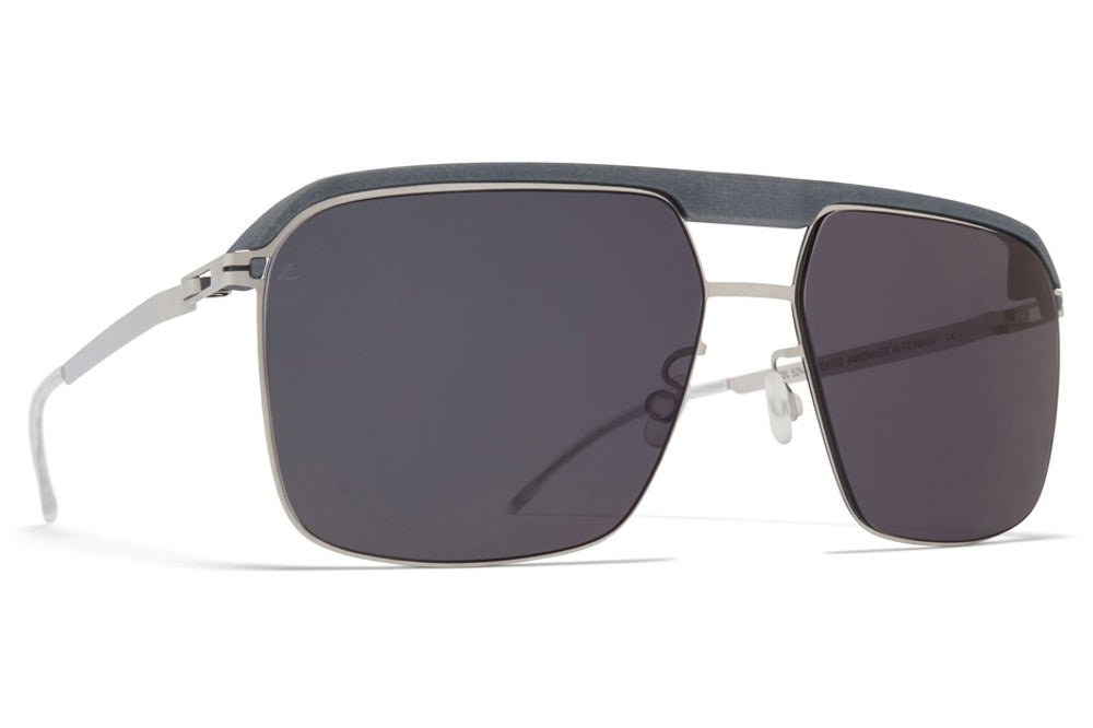 MYKITA | Leica - ML03 Sunglasses MH53 - Mouse Grey/Shiny Silver with Leica Black Solid Lenses