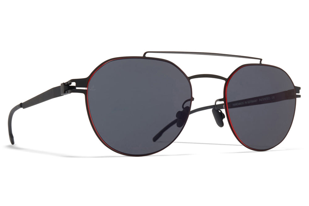 MYKITA | Leica - ML04 Sunglasses Black with Leica Black Polarized Lenses + Red Edges