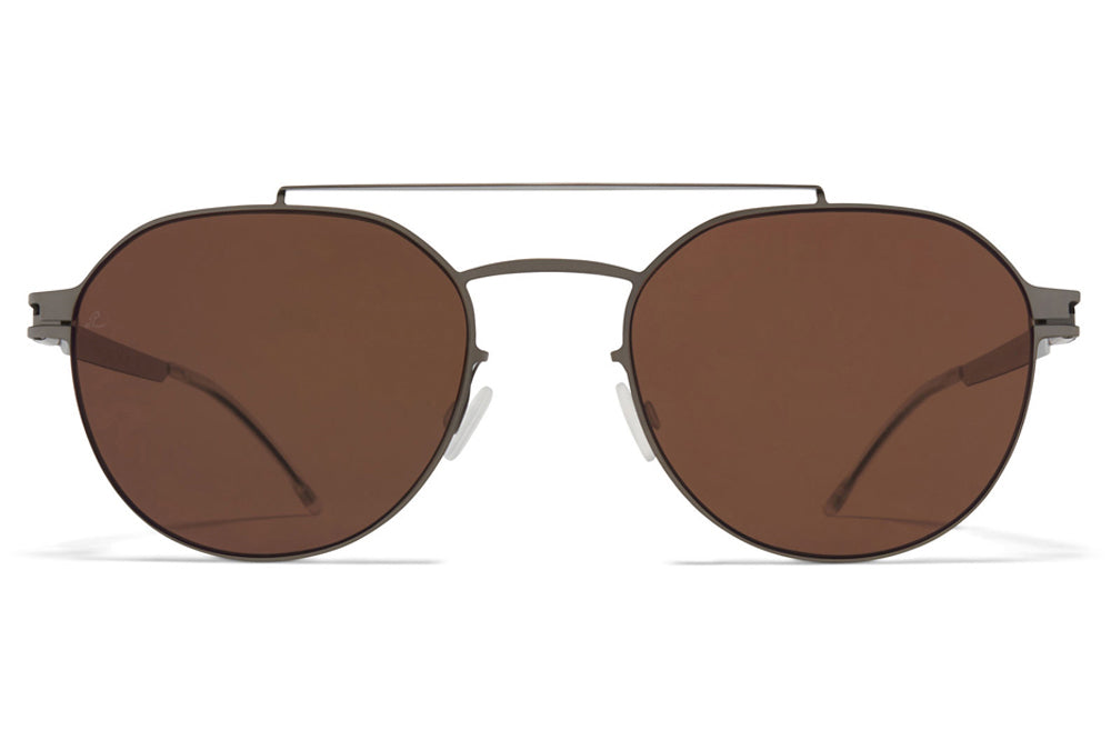 MYKITA | Leica - ML04 Sunglasses Shiny Graphite/Safari Green with Leica Brown Polarized Lenses