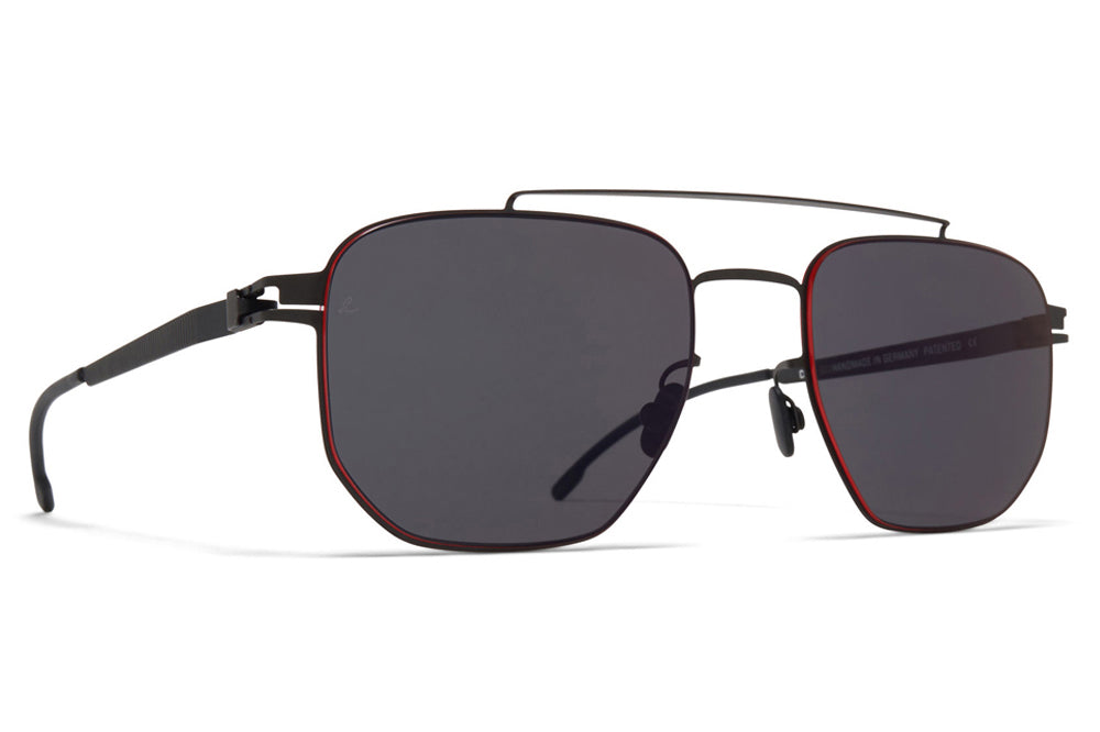 MYKITA | Leica - ML05 Sunglasses Black with Leica Black Polarized Lenses + Red Edges
