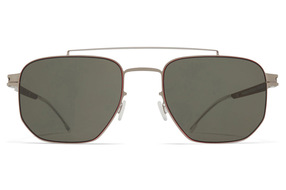 MYKITA | Leica - ML05 Sunglasses Matte Silver with Leica G15 Solid Lenses + Red Edges
