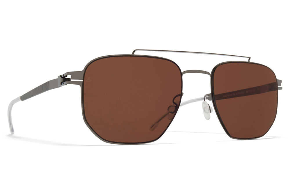 MYKITA | Leica - ML05 Sunglasses Shiny Graphite/Safari Green with Leica Brown Polarized Lenses