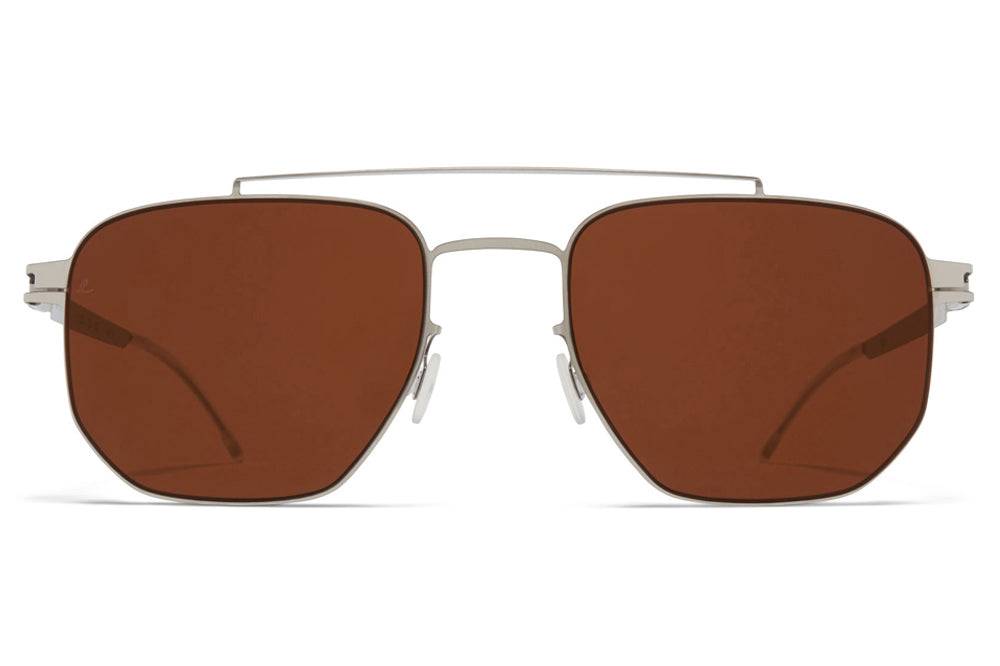 MYKITA | Leica - ML05 Sunglasses Shiny Silver/Titan Grey with Leica Amber Solid Lenses