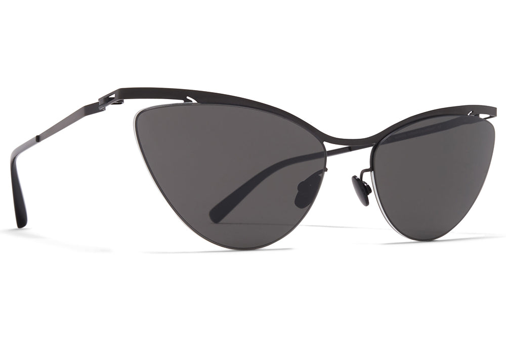 MYKITA LESSRIM - Mizuho Sunglasses Black/White with Dark Grey Solid Lenses