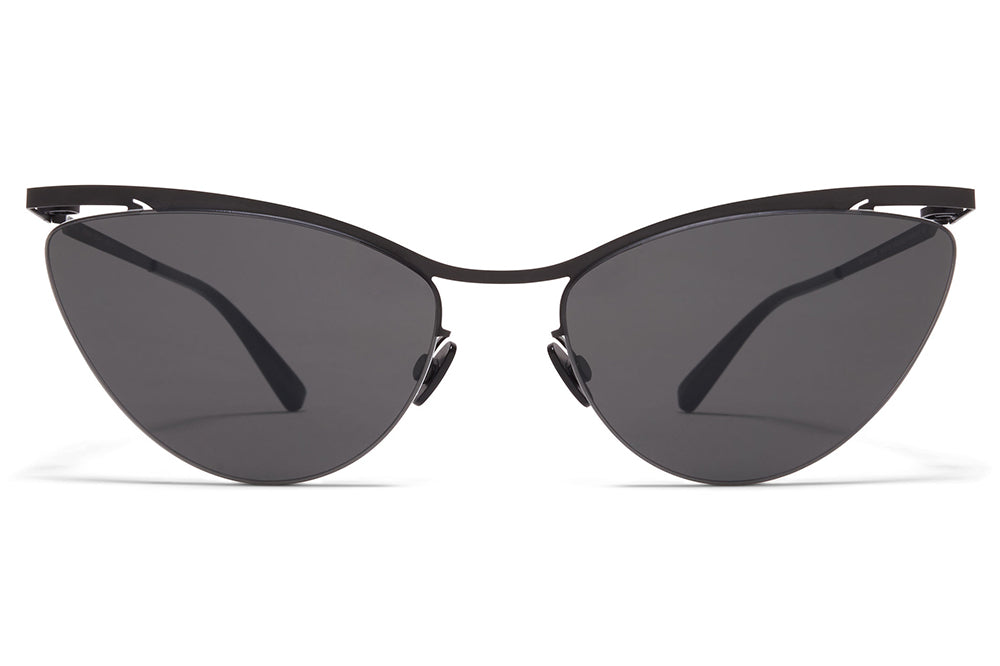 MYKITA LESSRIM - Mizuho Sunglasses Black/White with Dark Grey Solid Lenses