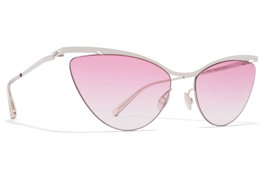 MYKITA LESSRIM - Mizuho Sunglasses Shiny Silver with Jelly Pink Gradient Lenses