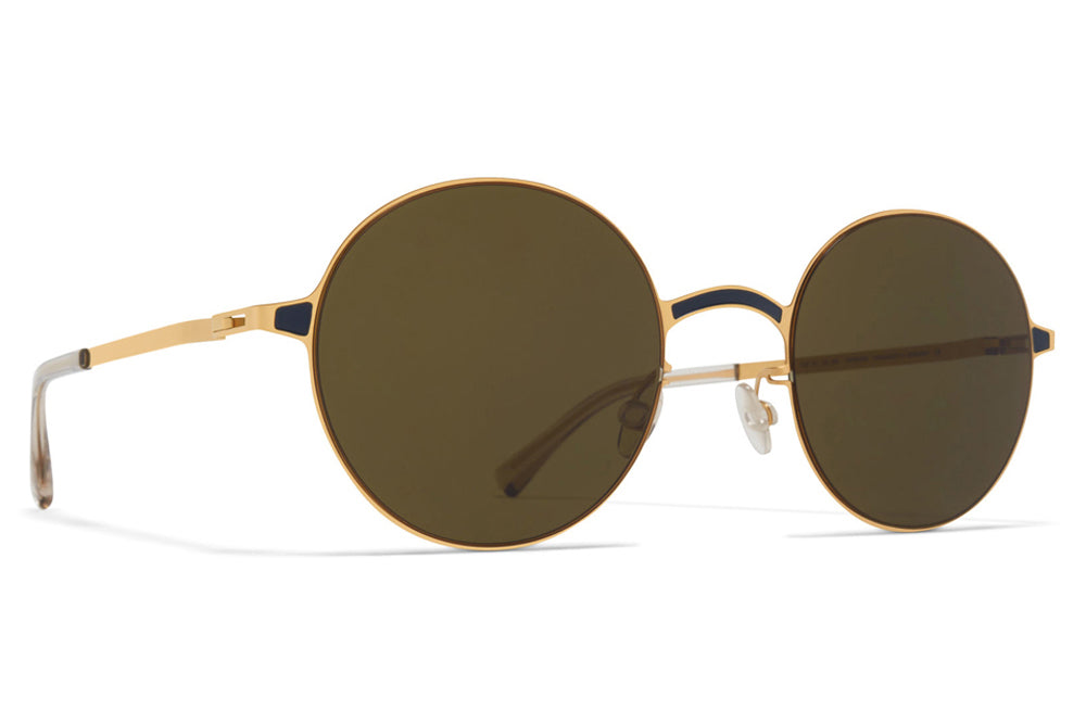 MYKITA - Blu Sunglasses Gold/Indigo with Raw Green Solid Lenses