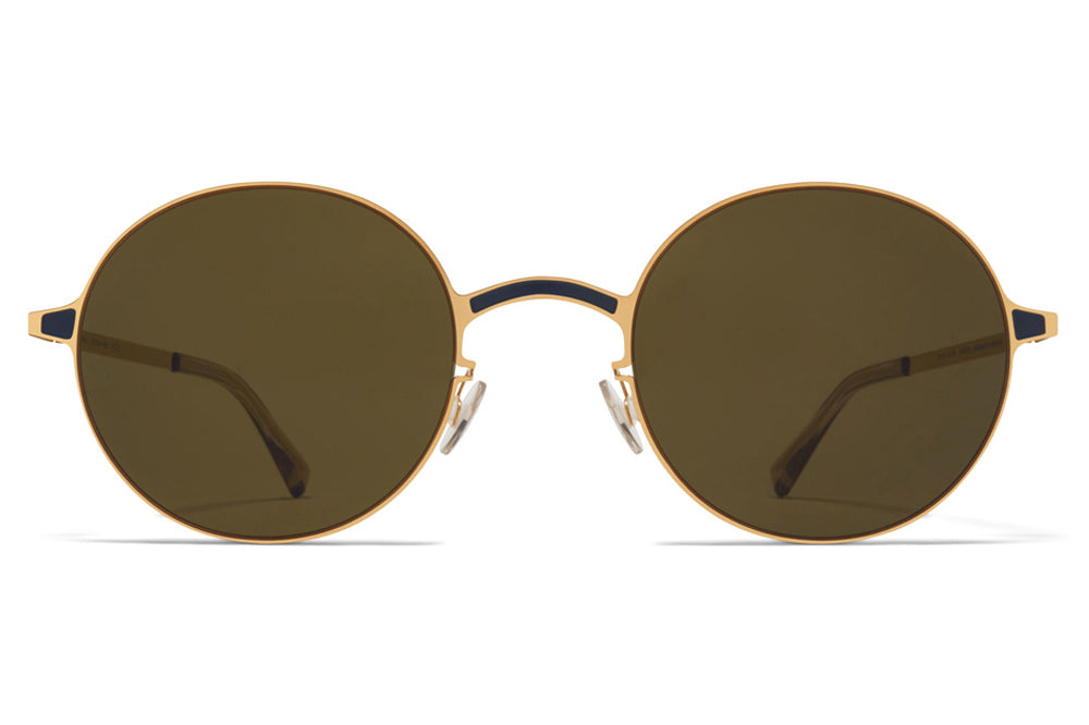 MYKITA - Blu Sunglasses Gold/Indigo with Raw Green Solid Lenses