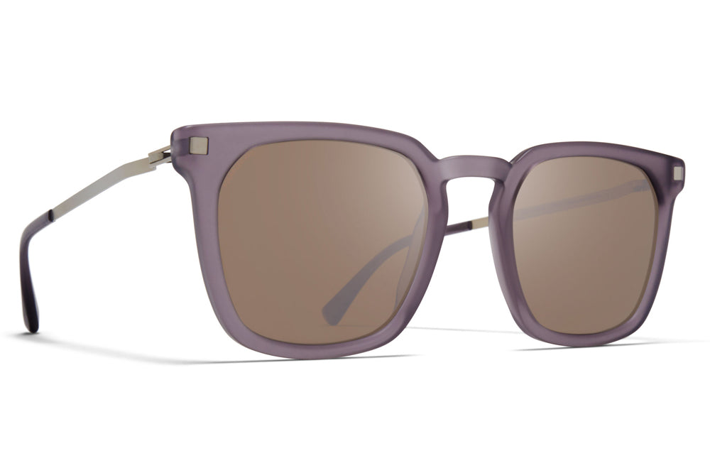MYKITA - Borga Sunglasses Matte Smoke/Matte Silver with Polarized Pro Hi-Con Brown Lenses