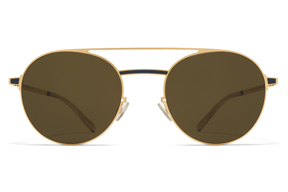 MYKITA - Eri Sunglasses Gold/Indigo with Raw Green Solid Lenses